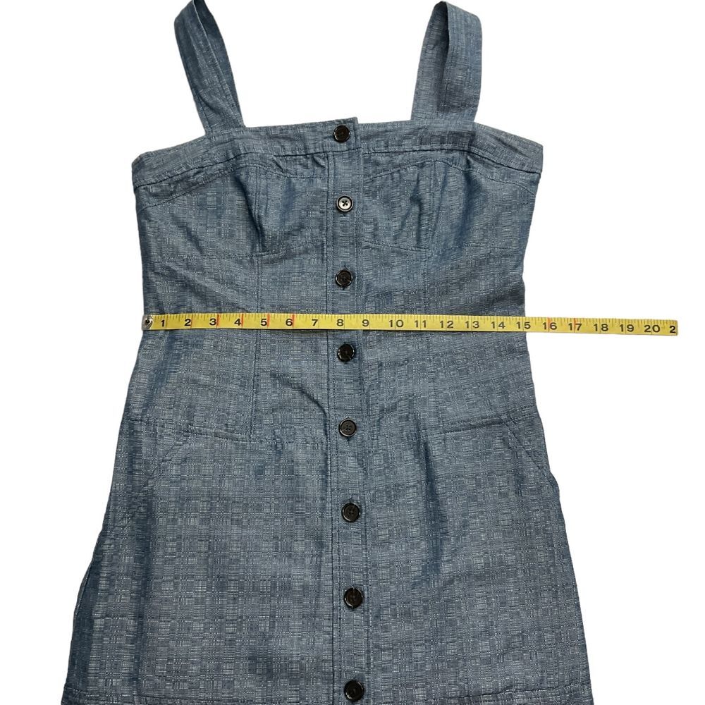 Derek Lam Chambray Denim Button Front Tank Dress Size 8 Blue Sleeveless - Picture 10 of 15